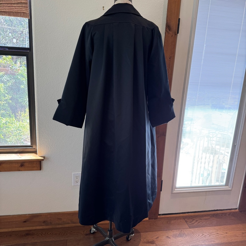 Vintage Lillie Rubin 1970s Black Opera Satin Swing Coat Size Large - Picture 11 of 13